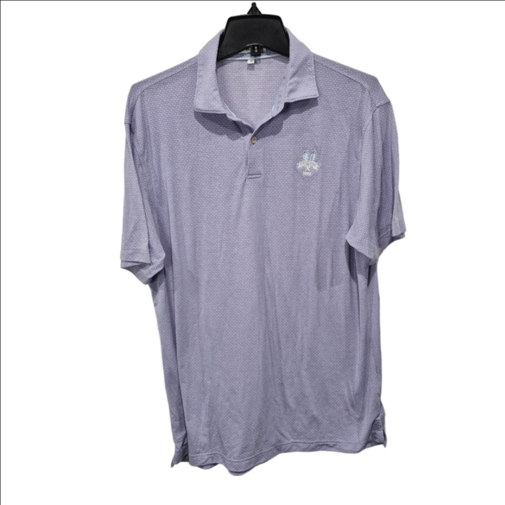 Peter Millar Crown Sport Natural Touch Short Sleeve Multi Lavendar Polo Shirt